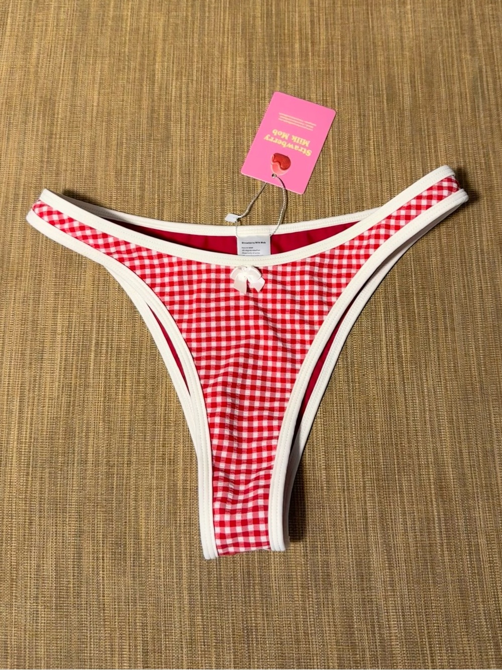 Strawberry Milk Mob Red Gingham Bikini Bottoms